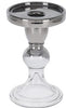 Grey And Clear Candle Holder