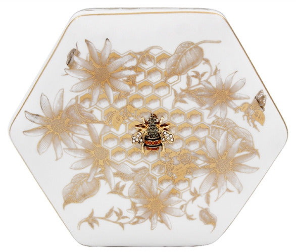 Homeycomb Bee Trinket Box