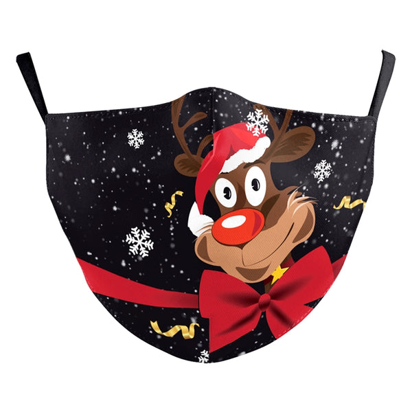 Reusable Face Mask - Red Nose Reindeer