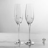 2 Diamante Champagne Flutes with Elegance Spiral Cutting in a Satin Lined Gift Box - Personalised Engraved - Culzean Gifts