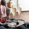 2 Diamante Champagne Flutes with Elegance Spiral Cutting in a Satin Lined Gift Box - Personalised Engraved - Culzean Gifts