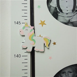 Wooden Unicorn Height Chart with Photos & Magnetic Slider - Culzean Gifts
