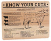 Know Your Cuts Chopping Board - Engraved Personalised Kitchen Gift - Culzean Gifts