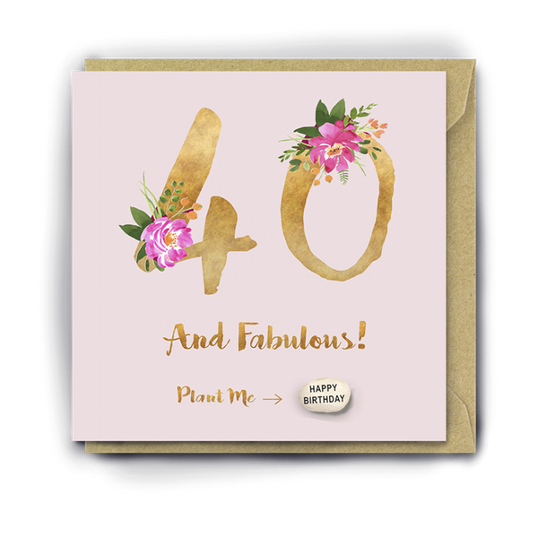Card With Magic Growing Bean -  40th Birthday