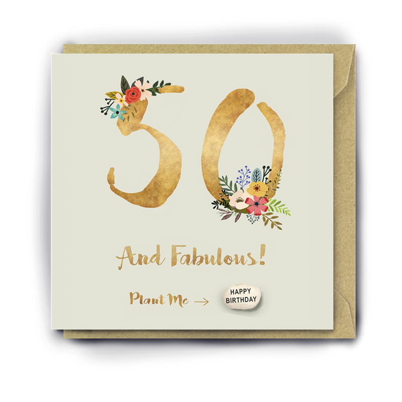 Card With Magic Growing Bean - 50th Birthday