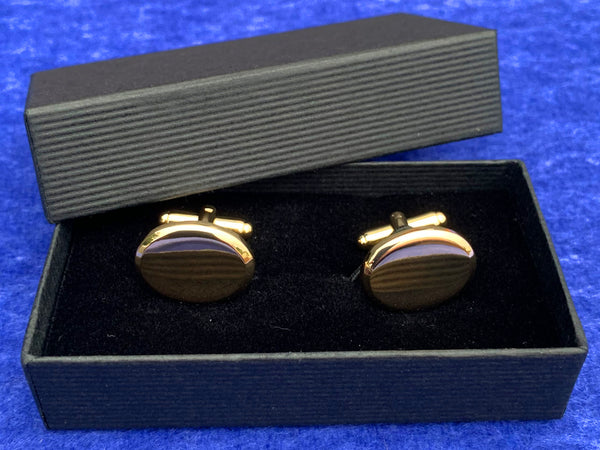 Engraved Personalised Oval Gold Plated Cufflinks