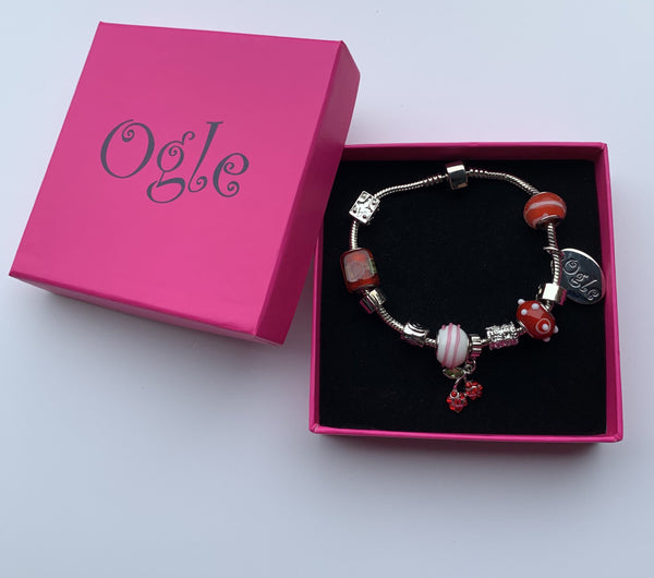 Candy Red - Charm Bead Bracelet, Modern Day Design by Culzean Ogle