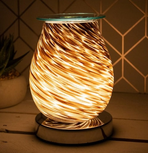 Glass Aroma Lamp with Touch Sensitive Base - Glitter Storm