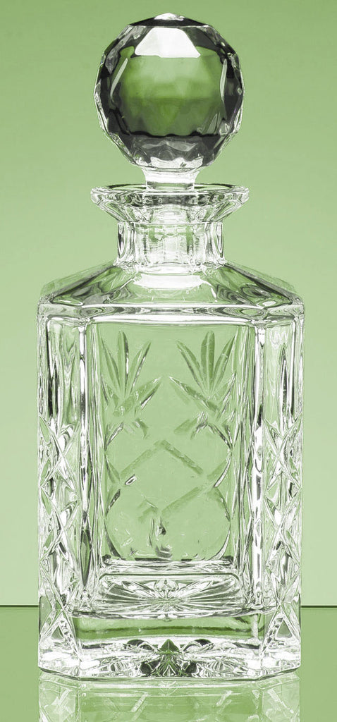 Blenheim Lead Crystal Panel Square Spirit Decanter - Personalised Glass Engraved - Culzean Gifts