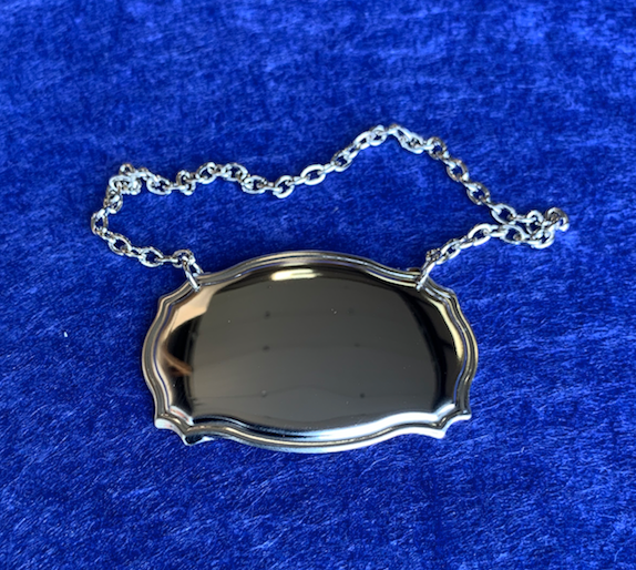 Personalised Polished Stainless Steel Decanter Label