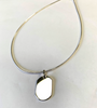 Sterling Silver Rope Necklace with Polished Silver 925 Rectangle Pendant - Available Personalised Engraved