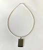 Sterling Silver Rope Necklace with Polished Silver 925 Rectangle Pendant - Available Personalised Engraved
