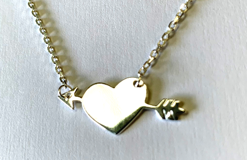 Sterling Silver 925 Necklace with Heart & Arrow Pendant