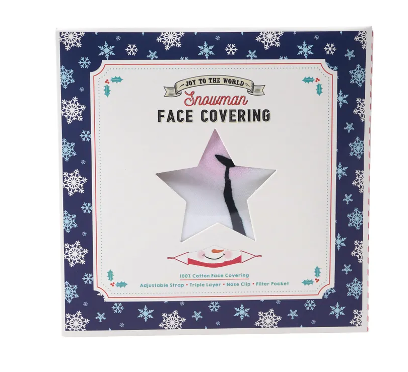 Joy To The World Snowman Face Covering