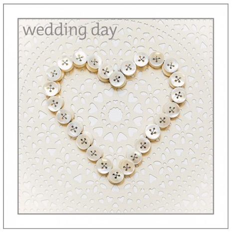 Wedding Button Heart Card