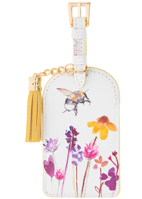 Busy Bees Faux Leather Luggage Tag With Tassel 14.5cm
