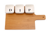 Loft 3 x Dip Dishes & Wooden Board Set