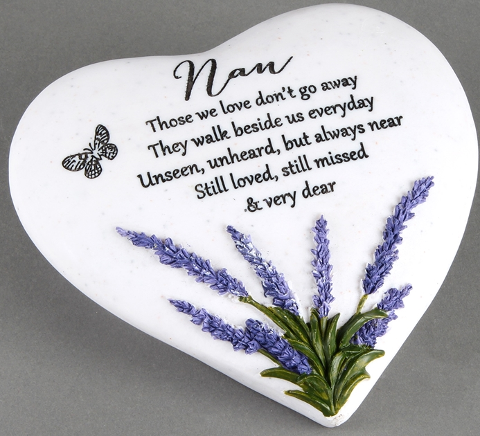 Thoughts Of You Lavender Stone Heart Nan 16cm