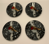 Christmas Winter Robin Set of 4 Glass Coasters - Culzean Gifts