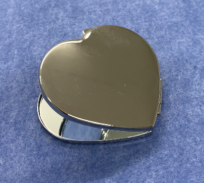 Engraved Personalised Silver Plated Double Sided Heart Mirror - Culzean Gifts
