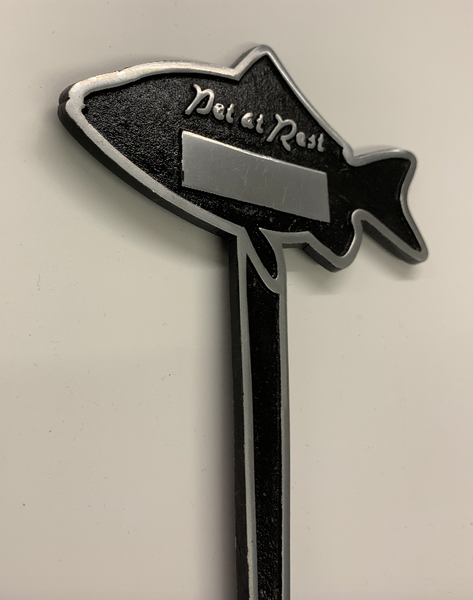 Engraved Personalised 'Pet at Rest' Cast Aluminium Memorial Stake - Fish - Culzean Gifts