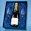 2 Diamante Champagne Flutes with Elegance Spiral Cutting in a Satin Lined Gift Box - Personalised Engraved - Culzean Gifts