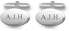 Engraved Personalised Oval Silver Plated Cufflinks