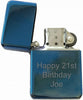 Star Flip Top Lighter - Blue - Available Engraved Personalised - Culzean Gifts