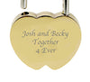Personalised Brass Heart Love Lock in