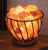 Himalayan Salt Rock In Basket Lamp