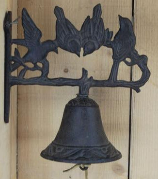 Cast Iron Working Doorbell With 4 Birds Perched On The Top