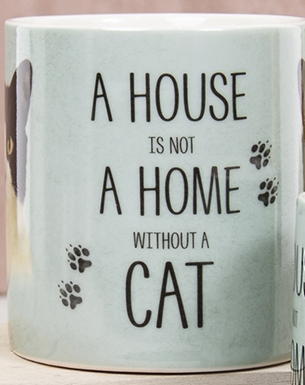 House Not Home Mug - Black And White Cat