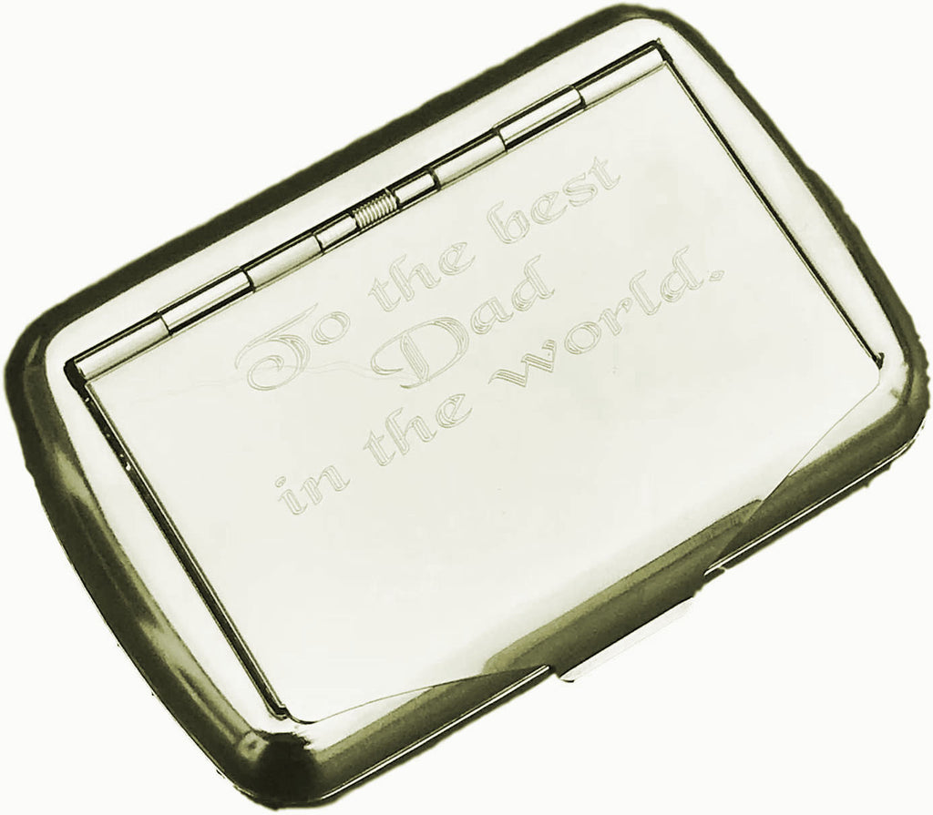 Engraved Personalised Tobacco Tin with Internal Holder for Papers Gold Finish