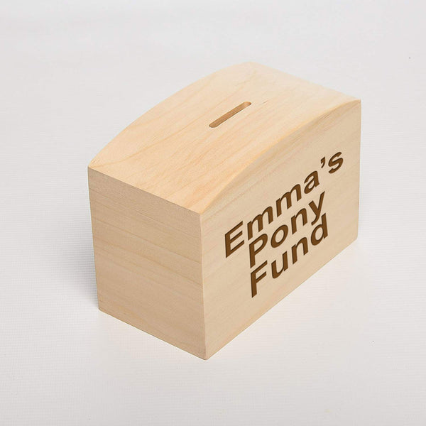 Engraved Personalised Wood Money Box - Culzean Gifts