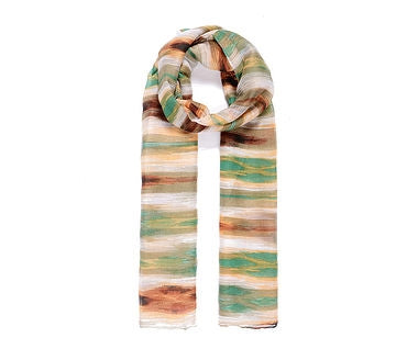 Green Brown Abstract Scarf 180cm