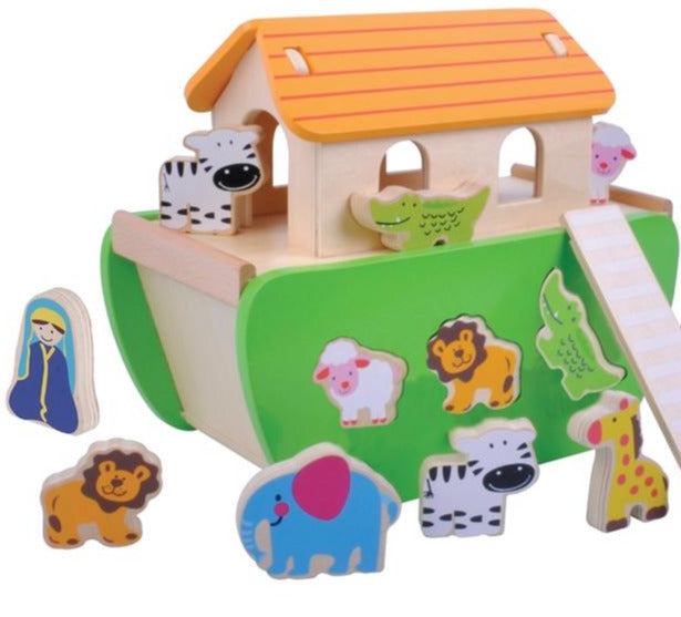 Wooden Noah's Ark Shape Sorter with Animals - Culzean Gifts