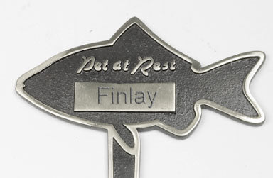 Engraved Personalised 'Pet at Rest' Cast Aluminium Memorial Stake - Fish - Culzean Gifts