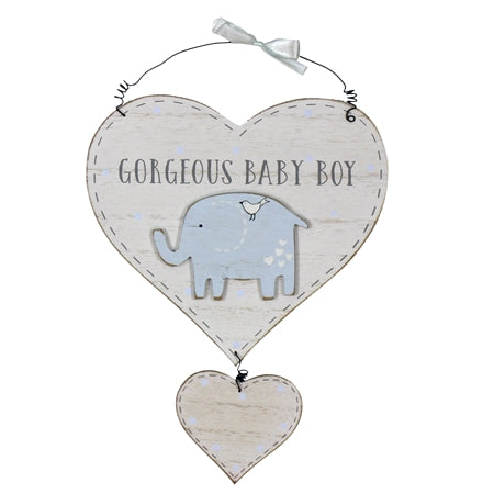 Gorgeous Baby Boy Heart Plaque