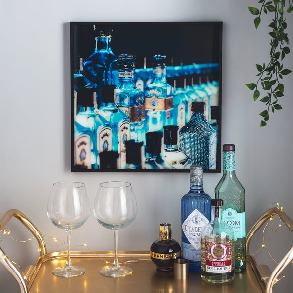 40cm x 40cm Framed Bombay Sapphire Photo Print  - Direct Print to Glass - Culzean Gifts