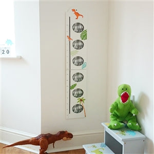 Wooden Dinosaur Height Chart with Photos & Magnetic Slider - Culzean Gifts