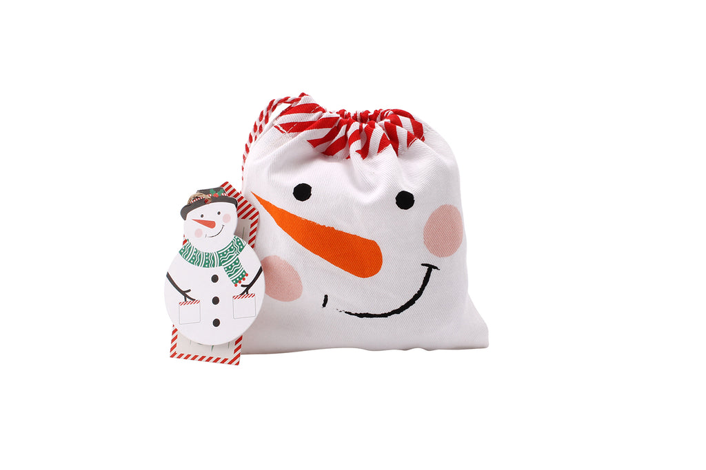 Snowman Kids Christmas Apron with Matching Drawstring Bag - Culzean Gifts