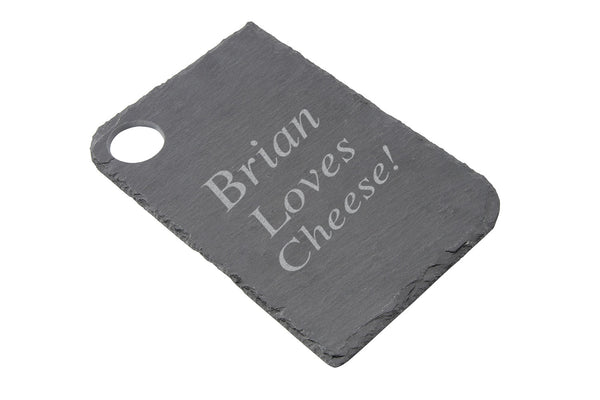 Engraved Personalised Loft Rectangle Natural Slate Cheese Board - Culzean Gifts