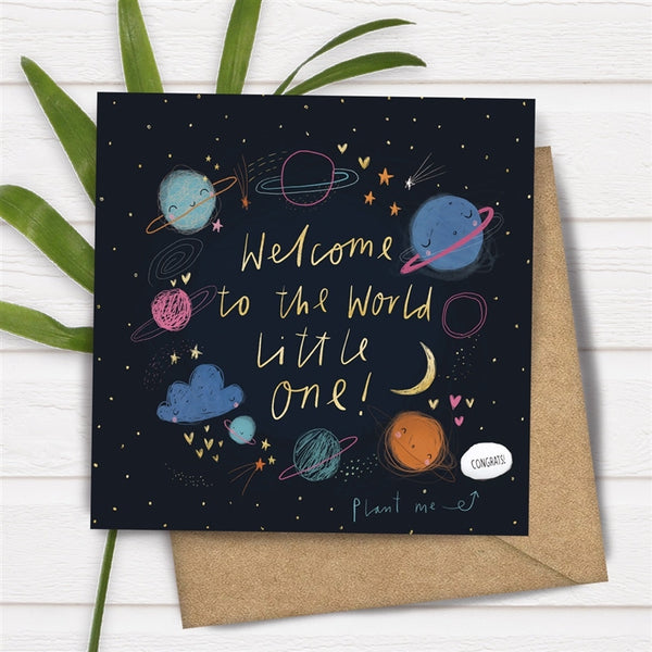 Card With Magic Growing Bean - Welcome To The World