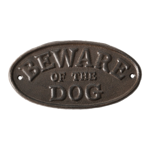 Cast Iron Beware of the Dog Sign