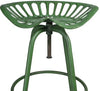 Full-Size Metal Tractor Seat Style Stool in Rustic Green