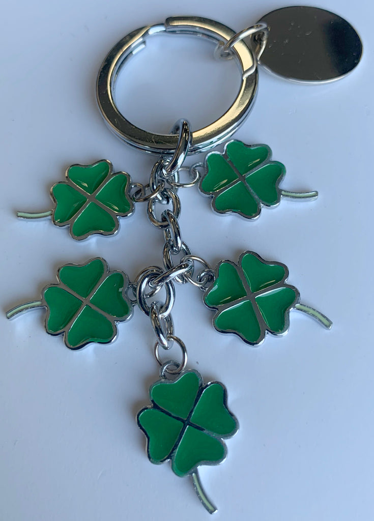 4 Leaf Clover Charms Keyring - Available Engraved Personalised
