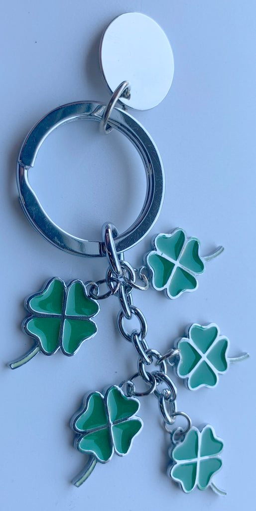 4 Leaf Clover Charms Keyring - Available Engraved Personalised