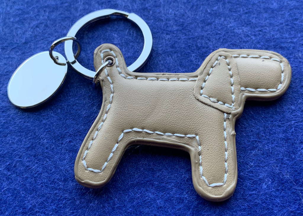 Leather Dog Keyring - Available Personalised Engraved