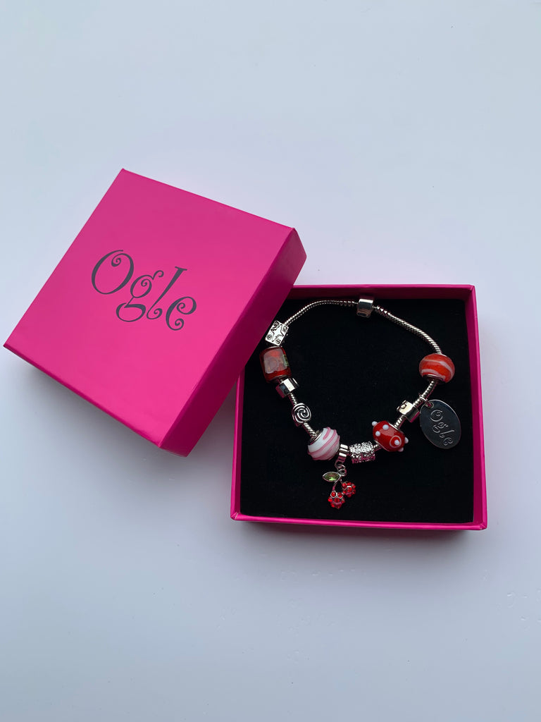 Candy Red - Charm Bead Bracelet, Modern Day Design by Culzean Ogle