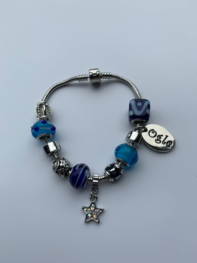 Candy Blue - Charm Bead Bracelet, Modern Day Design by Culzean Ogle